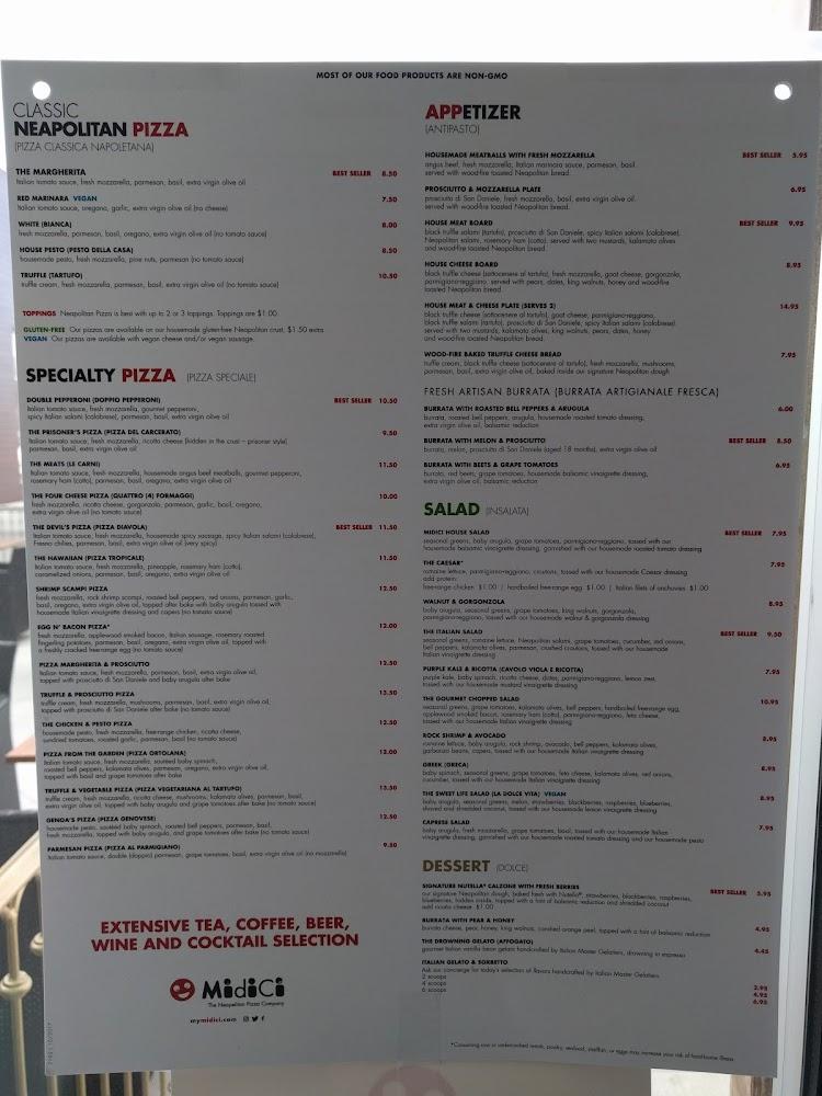 MidiCi The Neapolitan Pizza Company Menu image 1